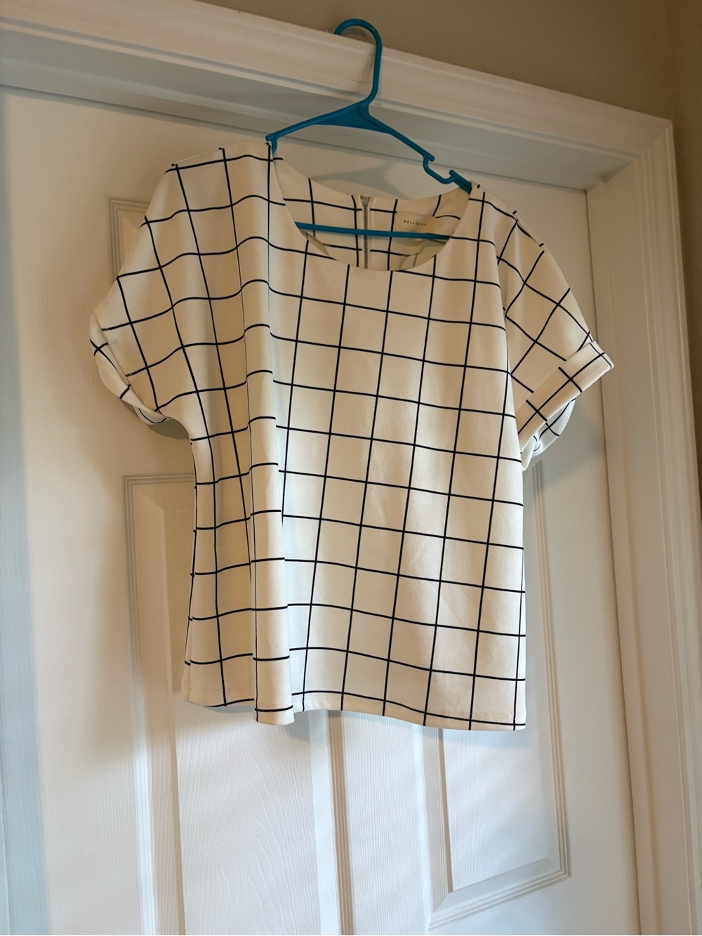White and black blouse